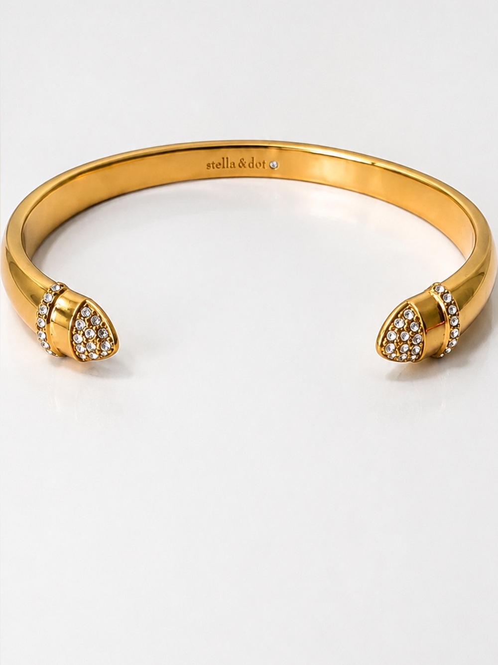 Stella & Dot Gold Tone Crystal Accent Bangle